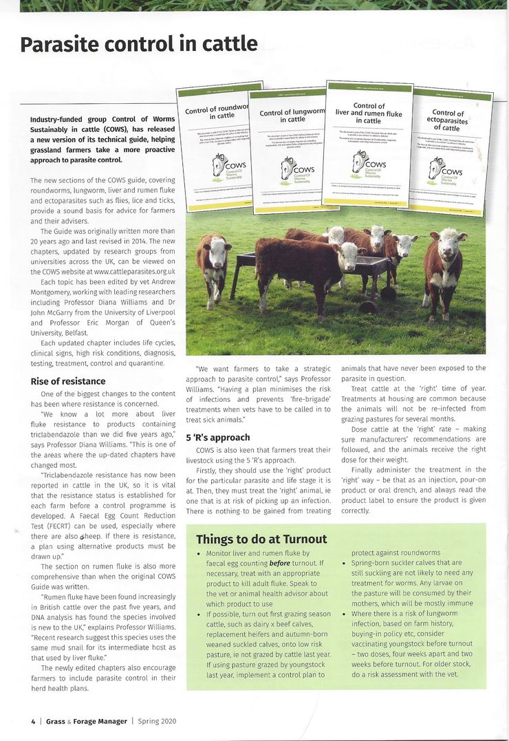 Grass and Forage Manager, Spring 2020